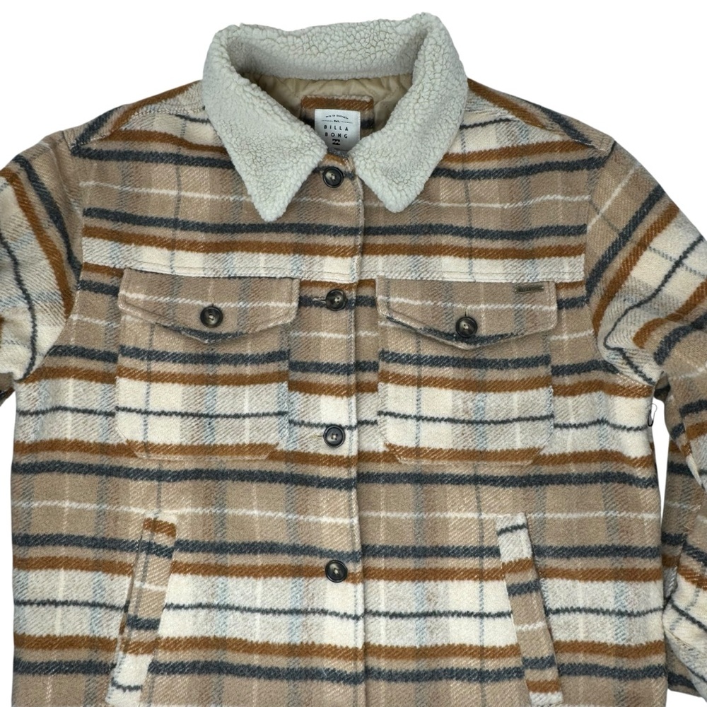 Billabong Women's Lucky Day Trucker Jacket Quilted Padded Multicolor Sz Large - Picture 6 of 16